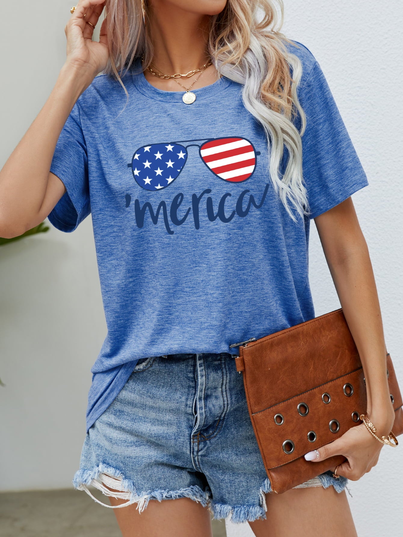 US Flag Glasses Graphic Tee - Trendsi - Flyclothing LLC