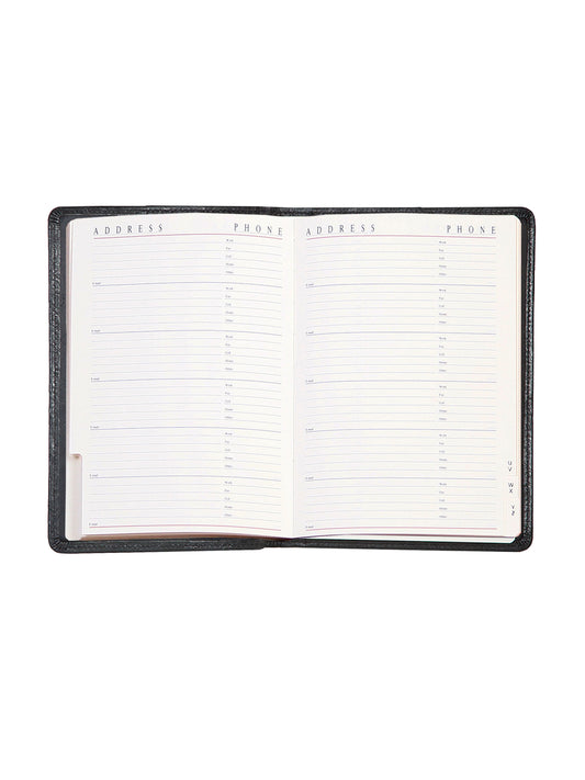 Scully Leather Black Desk Size Phone/Address
