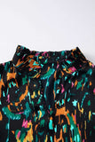 Abstract Print 3/4 Sleeve Ruffle Blouse - Trendsi - Flyclothing LLC