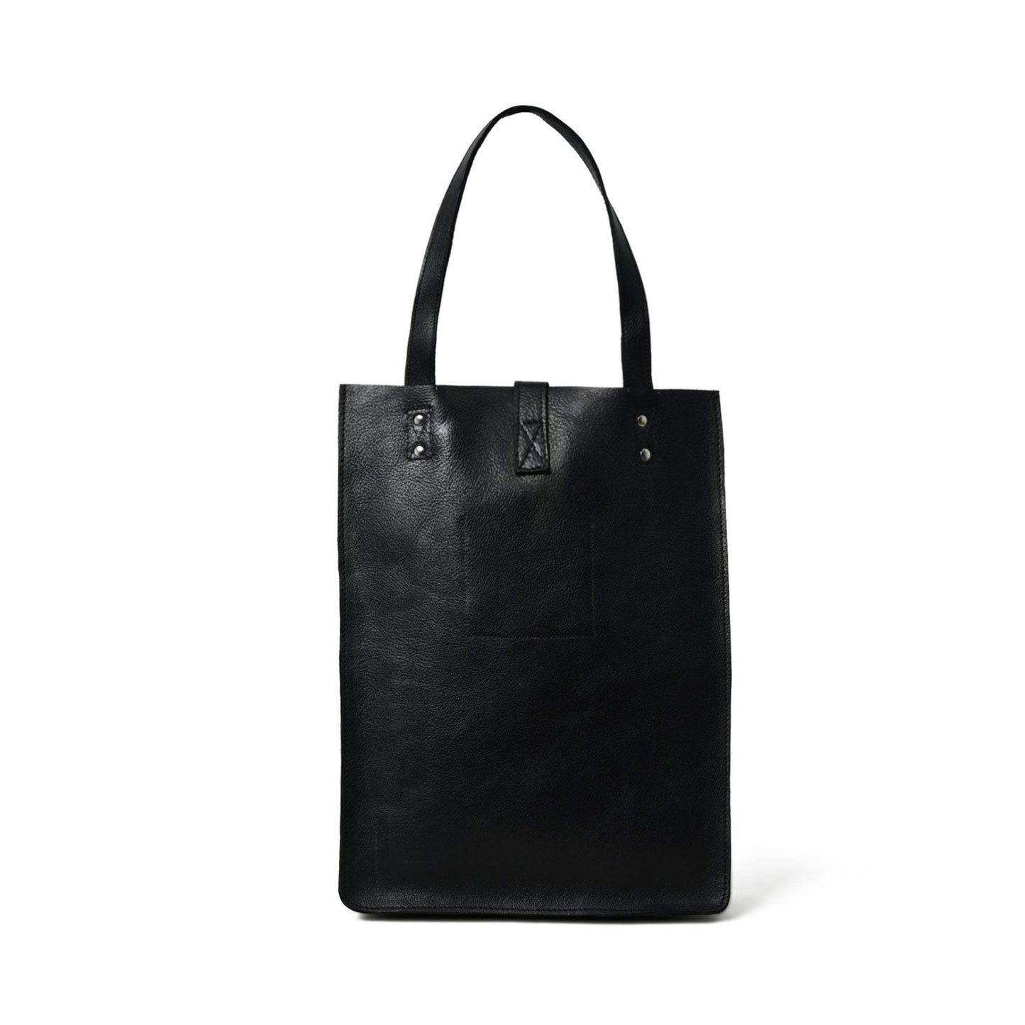 Ebony Elegance Leather Tote - Classy Leather Bags - Flyclothing LLC