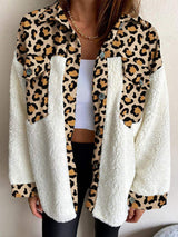 Fuzzy Button Up Long Sleeve Jacket - Trendsi - Flyclothing LLC