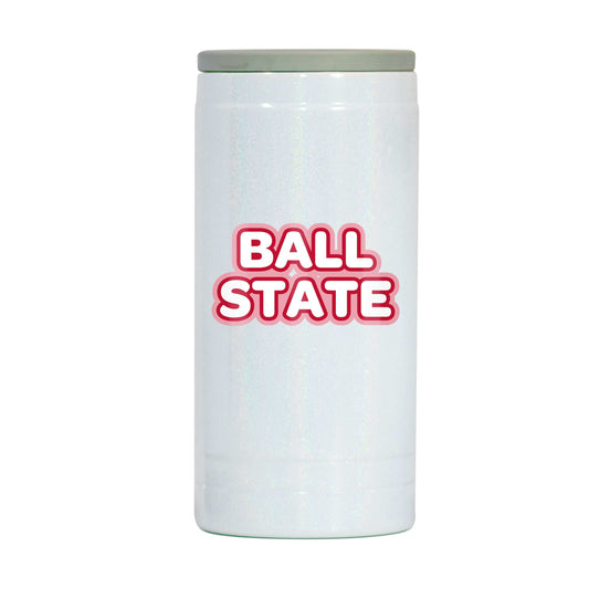 Ball State 12oz Bubble Iridescent Slim Coolie - Logo Brands - Flyclothing LLC