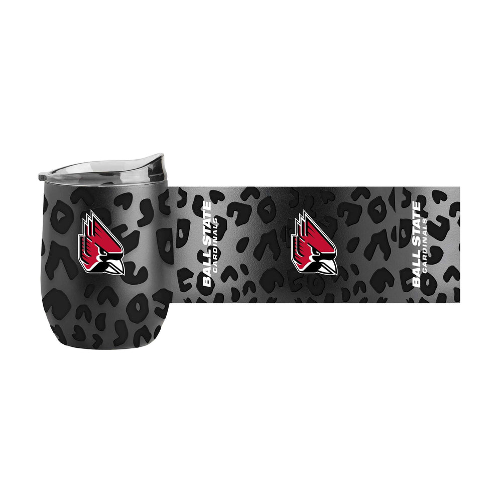 Ball State Leopard 16oz Black Powdercoat Curved Beverage - Logo Brands - Flyclothing LLC