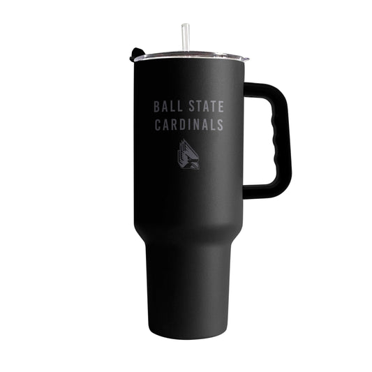 Ball State 40oz Black Tonal Powder Coat Tumbler - Logo Brands - Flyclothing LLC