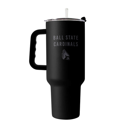 Ball State 40oz Black Tonal Powder Coat Tumbler - Logo Brands - Flyclothing LLC