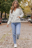 Surplice Long Sleeve Sweatshirt with Pocket - Trendsi - Flyclothing LLC