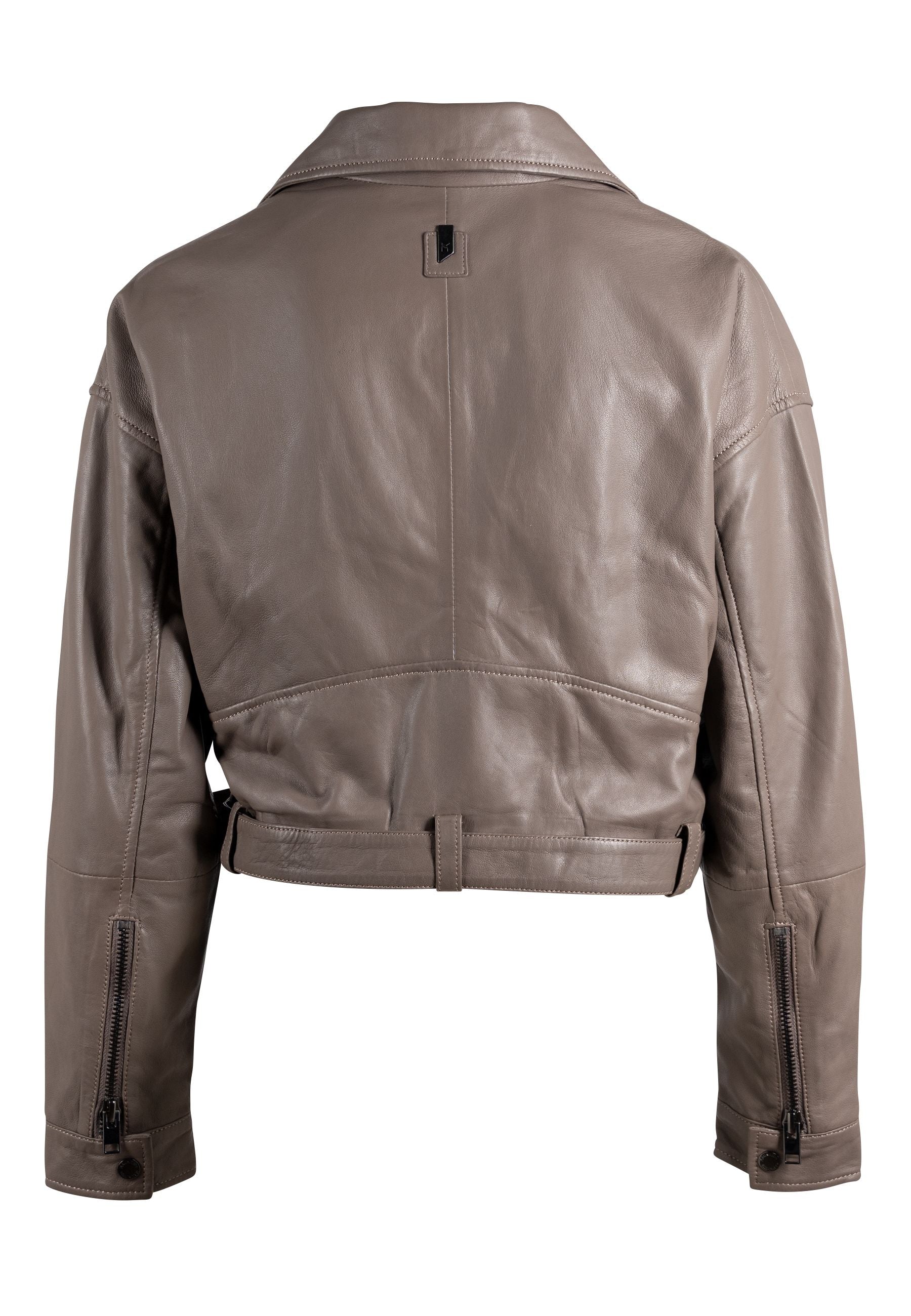 Vercy Leather Jacket, Taupe