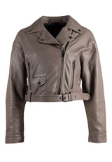Vercy Leather Jacket, Taupe