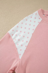 Polka Dot Cropped Sweatshirt and Wide-Leg Pants Set - Trendsi - Flyclothing LLC