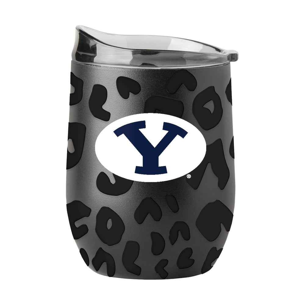 BYU Leopard 16oz Black Powdercoat Curved Beverage - Logo Brands - Flyclothing LLC
