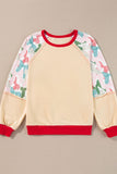 Printed Round Neck Long Sleeve Sweatshirt - Trendsi
