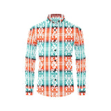 Baha Ranch Turquoise Orange Aztec Unisex Western Button UP Shirt
