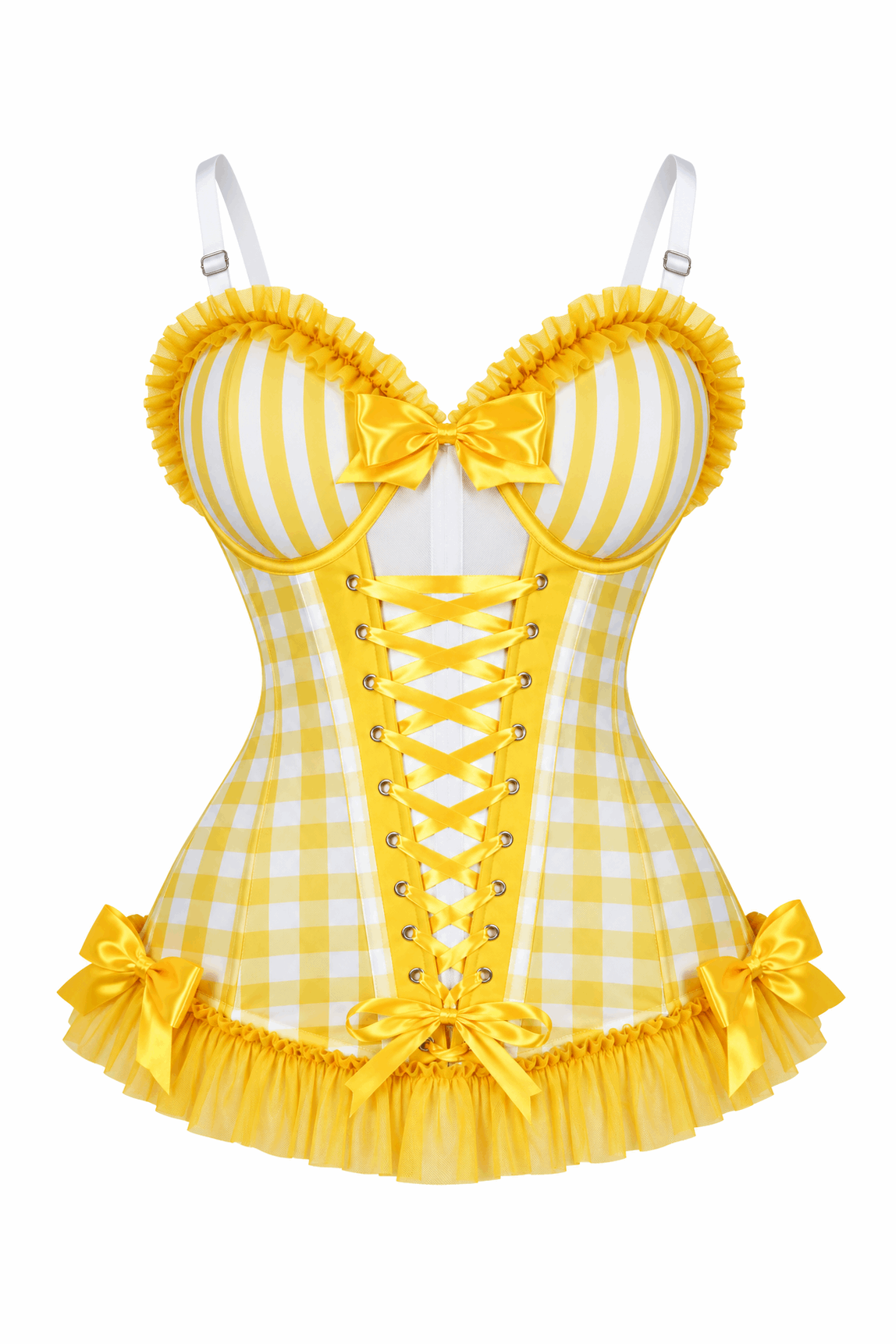 Daisy Corsets Lavish Lemon Ruffle Sweetheart Bustier Corset - Daisy Corsets - Flyclothing LLC