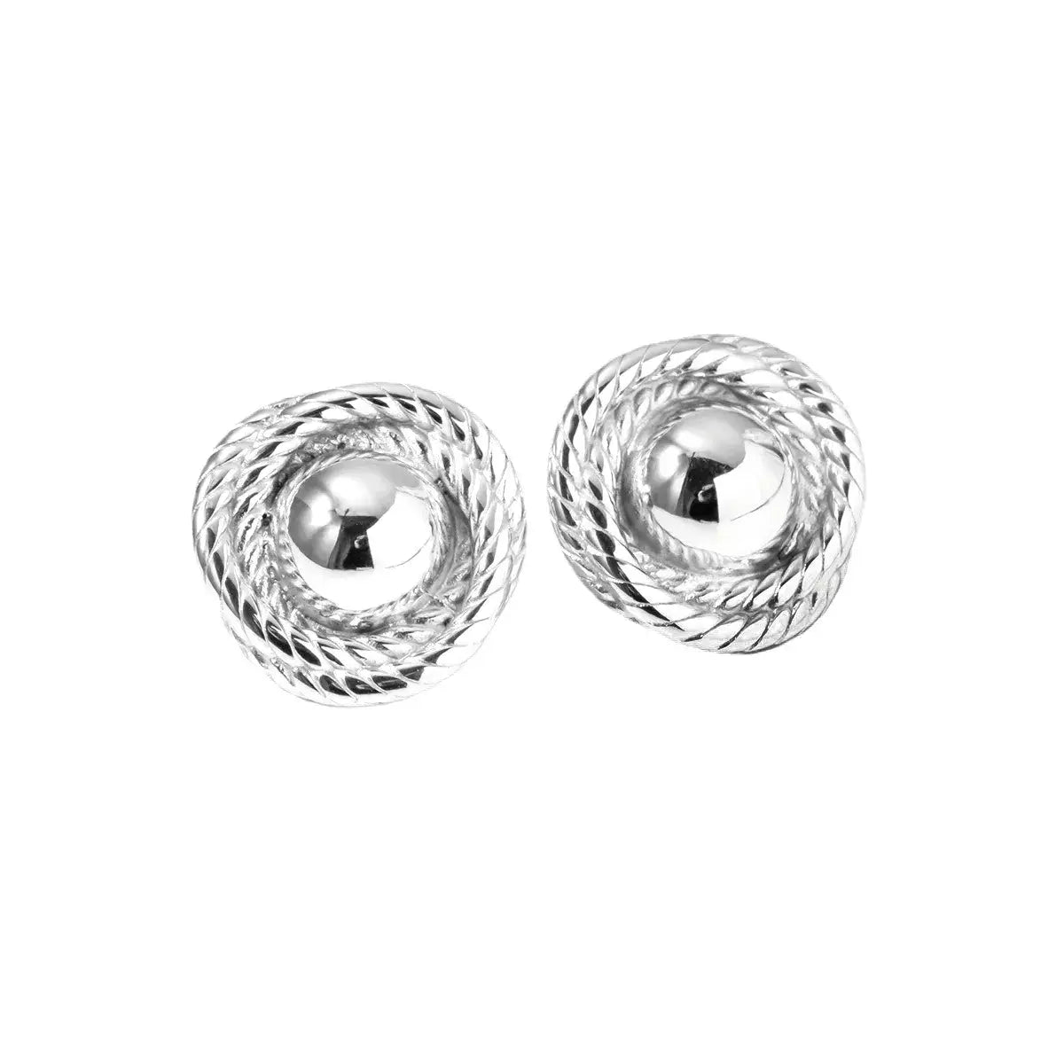 Twisted Rope Circle Stud Earrings - Trendsi - Flyclothing LLC