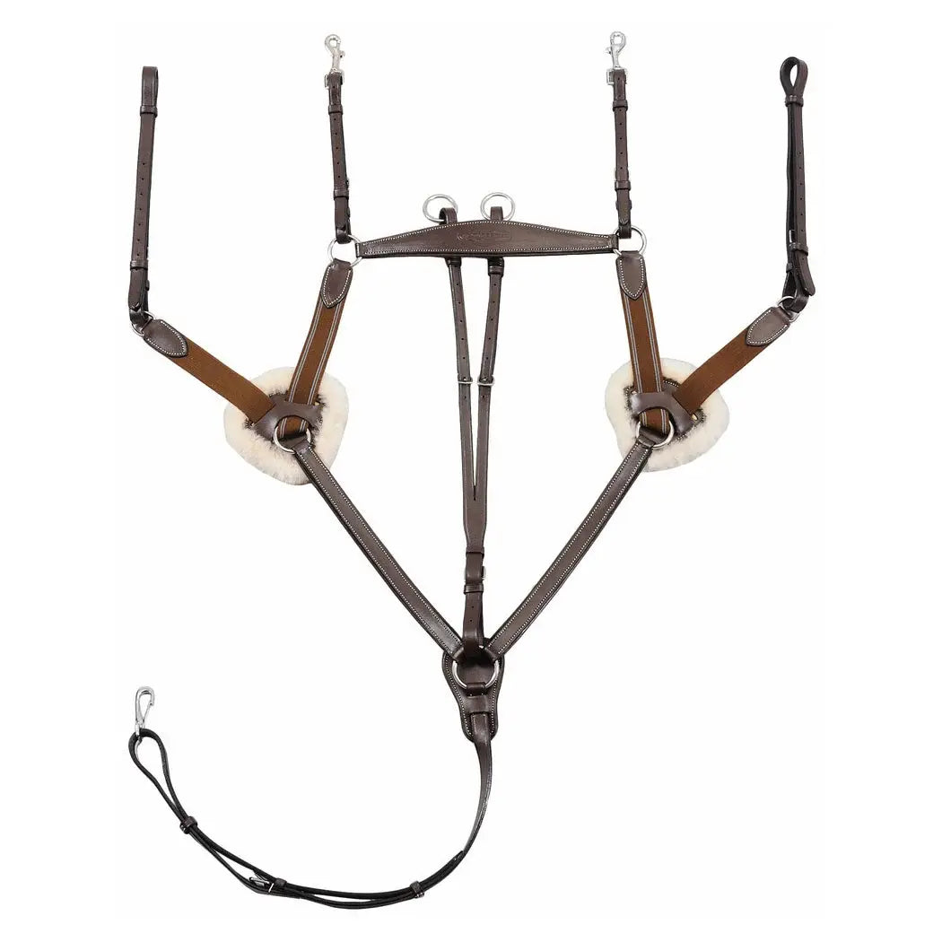 Henri de Rivel Pro 5 Point Elastic Breastplate Martingale with Running Attachment - Breeches.com - Flyclothing LLC
