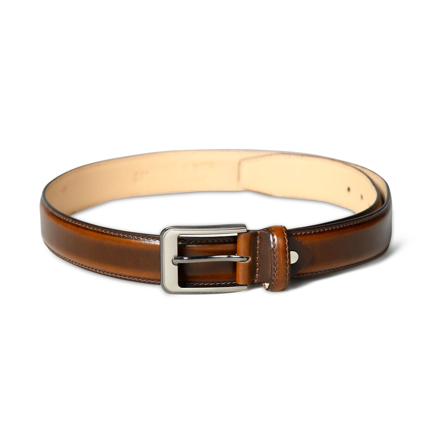 Eclipse Walnut Brown Leather Belt - Classy Leather Bags - Flyclothing LLC