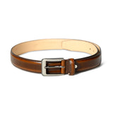 Eclipse Walnut Brown Leather Belt - Classy Leather Bags - Flyclothing LLC
