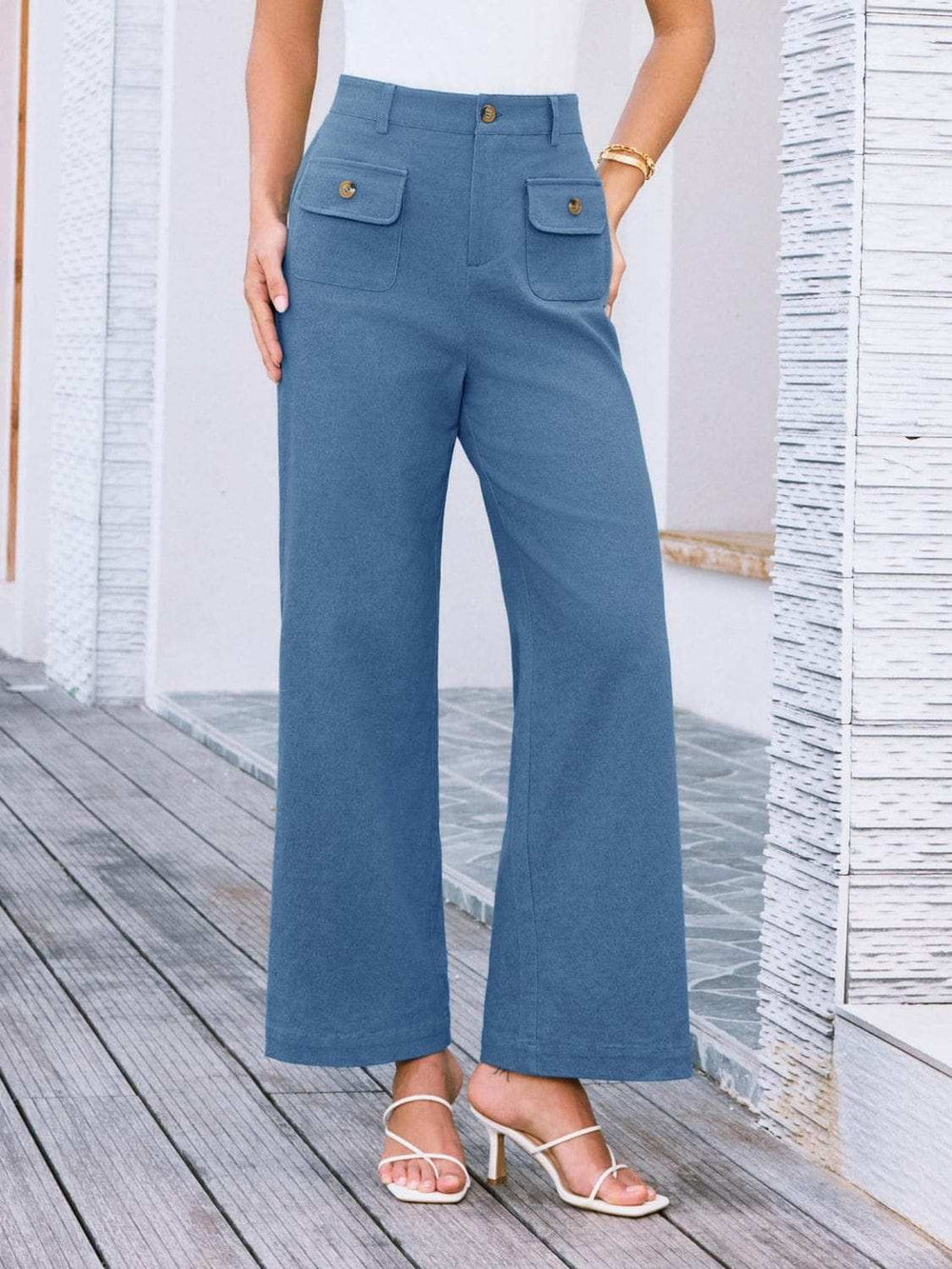 High Waist Wide Leg Pants - Trendsi - Flyclothing LLC