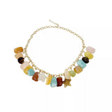 Bohemian Multi-Color Gemstone Charm Necklace - Trendsi - Flyclothing LLC