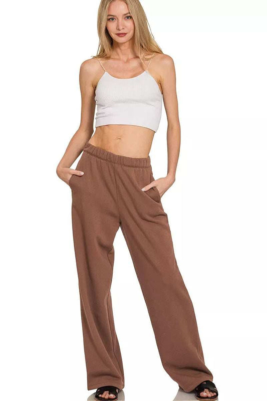 Zenana Fleece Sweatpant with Pockets - Trendsi - Flyclothing LLC
