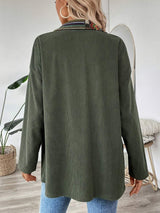 Snap Down Long Sleeve Jacket with Chest Pockets - Trendsi - Flyclothing LLC