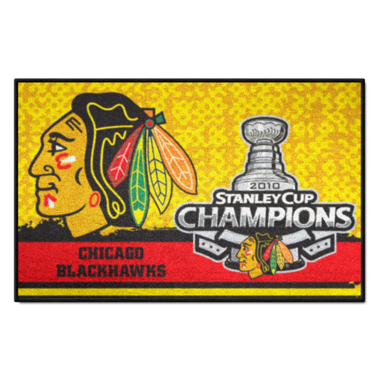 Chicago Blackhawks Starter Mat Accent Rug - 19in. x 30in., 2010 NHL Stanley Cup Champions - Chicago Blackhawks