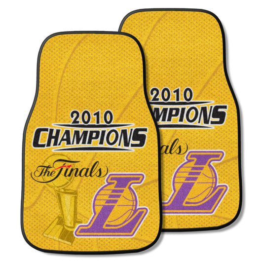 Los Angeles Lakers 2010 NBA Champions Front Carpet Car Mat Set - 2 Pieces - Los Angeles Lakers