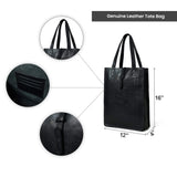 Ebony Elegance Leather Tote - Classy Leather Bags - Flyclothing LLC