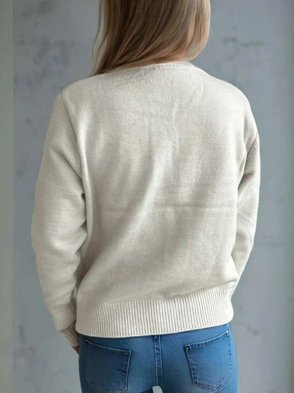 Button Up Round Neck Long Sleeve Cardigan - Trendsi - Flyclothing LLC