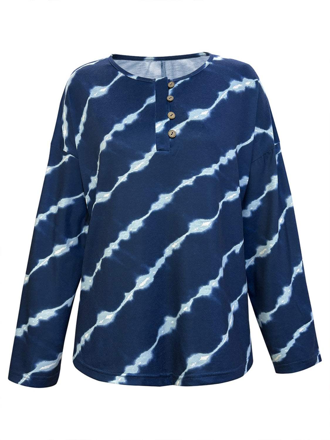 Striped Round Neck Long Sleeve T-Shirt - Trendsi - Flyclothing LLC