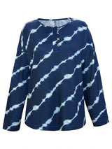 Striped Round Neck Long Sleeve T-Shirt - Trendsi - Flyclothing LLC