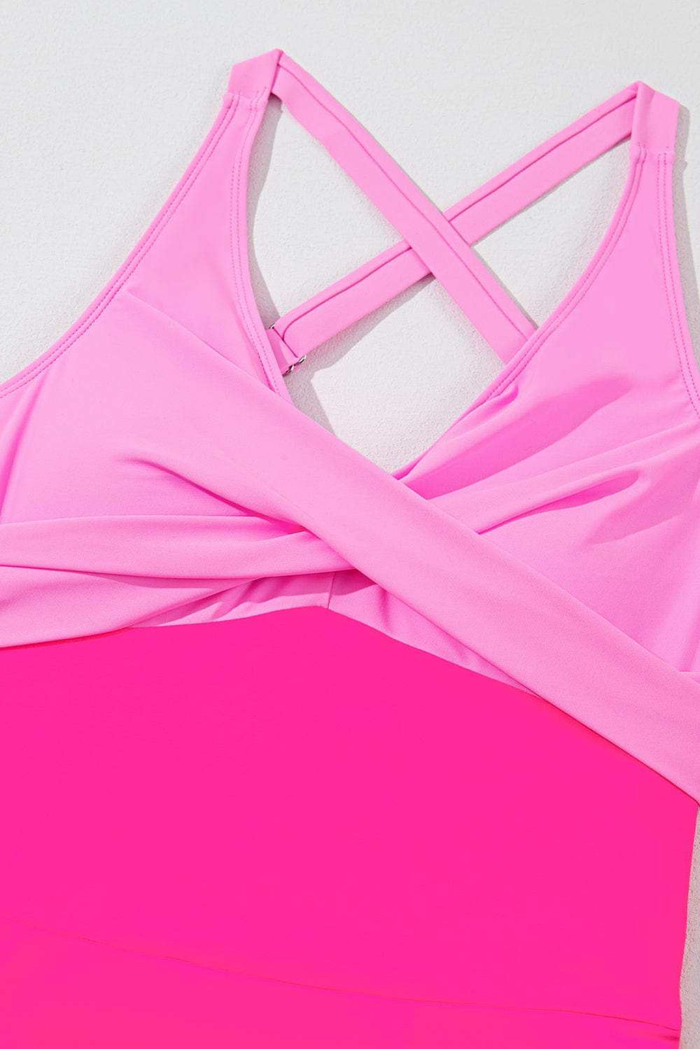 Crisscross V-Neck One-Piece Swimwear - Trendsi - Flyclothing LLC