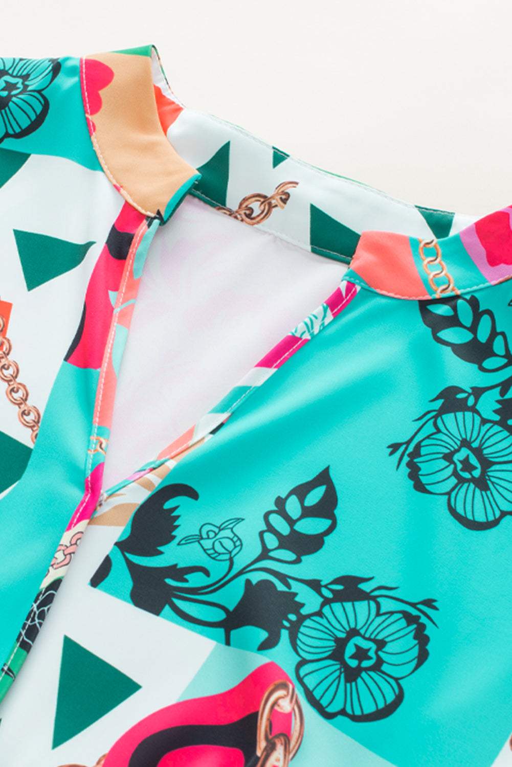 Printed Surplice Half Sleeve Mini Dress - Trendsi - Flyclothing LLC