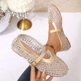 Sparkling Mesh Mary Jane Sneakers - Trendsi - Flyclothing LLC