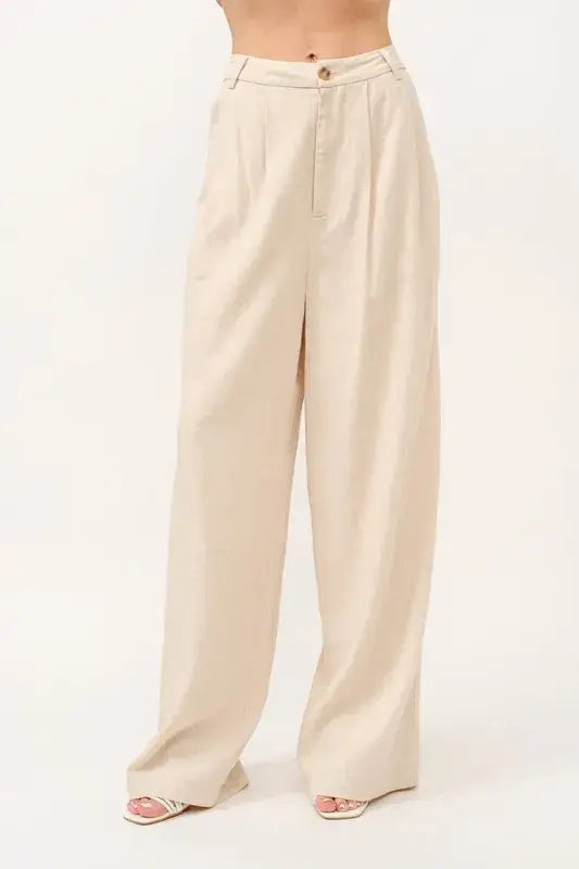 And The Why High-Rise Wide Leg Linen Blended Pants - Trendsi - Flyclothing LLC