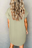 Collared Neck Short Sleeve Mini Dress - Trendsi