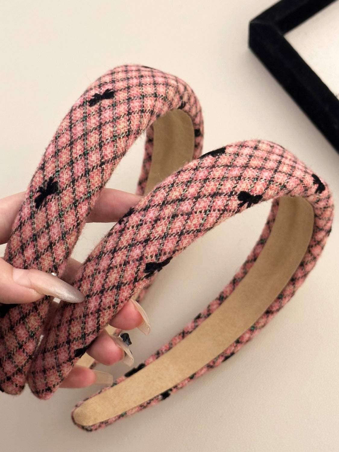 Plaid Bow Wide Headband - Trendsi - Flyclothing LLC