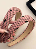 Plaid Bow Wide Headband - Trendsi - Flyclothing LLC