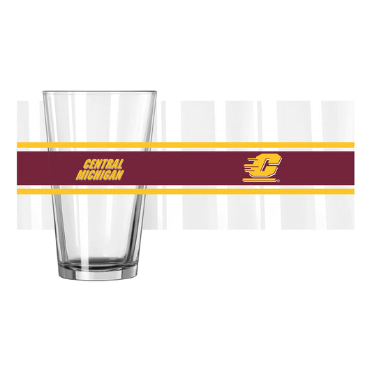 Central Michigan 16oz Stripe Pint Glass - Logo Brands - Flyclothing LLC