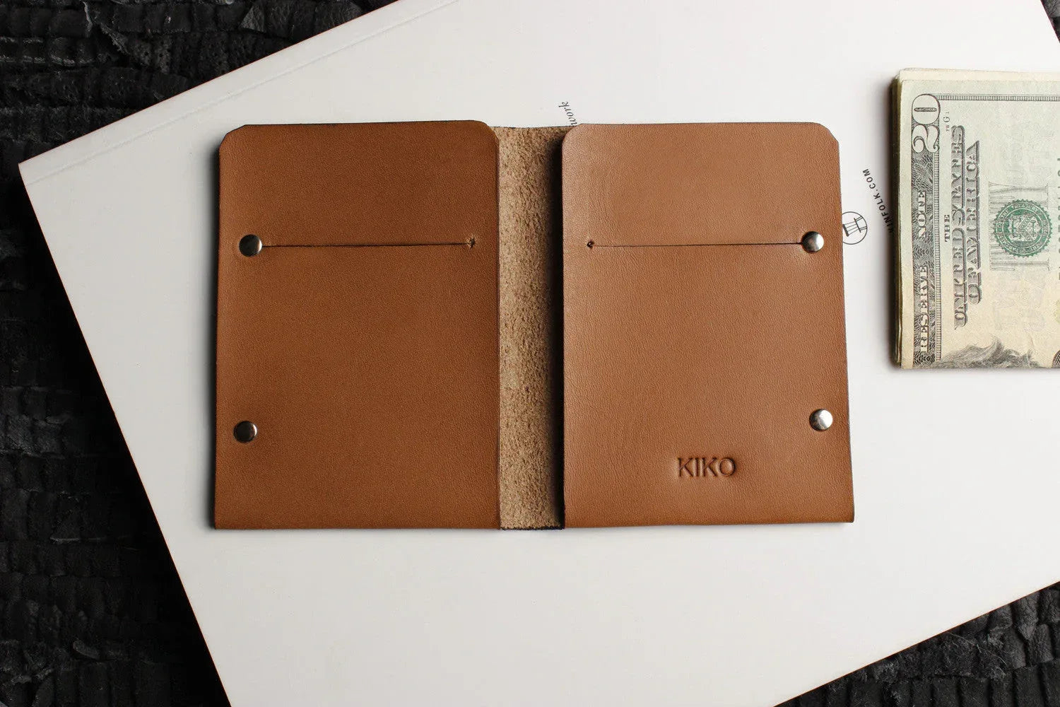 Unstitched Leather Twofold Wallet - Kiko Leather - Flyclothing LLC