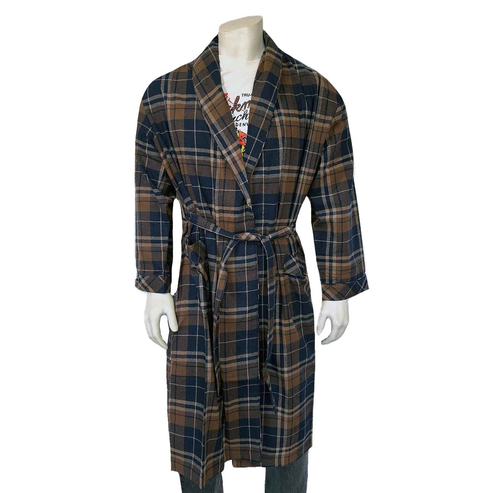 Rockmount Ranch Ware Western Adult Flannel Robe in Navy