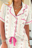 Printed Button Up Short Sleeve Top and Shorts Lounge Set - Trendsi - Flyclothing LLC