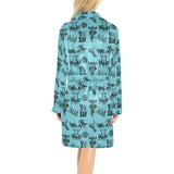 Baha Ranch Blue Cowboy Print Western Bath Robe - Baha Ranch Western Wear - Flyclothing LLC