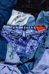 The Daytona Dong Sarong | Denim Print Swim Brief - Shinesty
