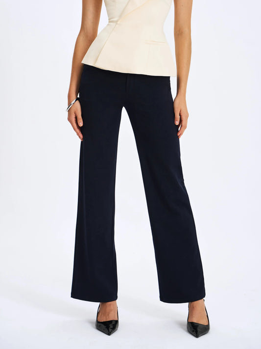 Yanin Navy Low-Rise Straight Leg Pants - Miss Circle - Flyclothing LLC