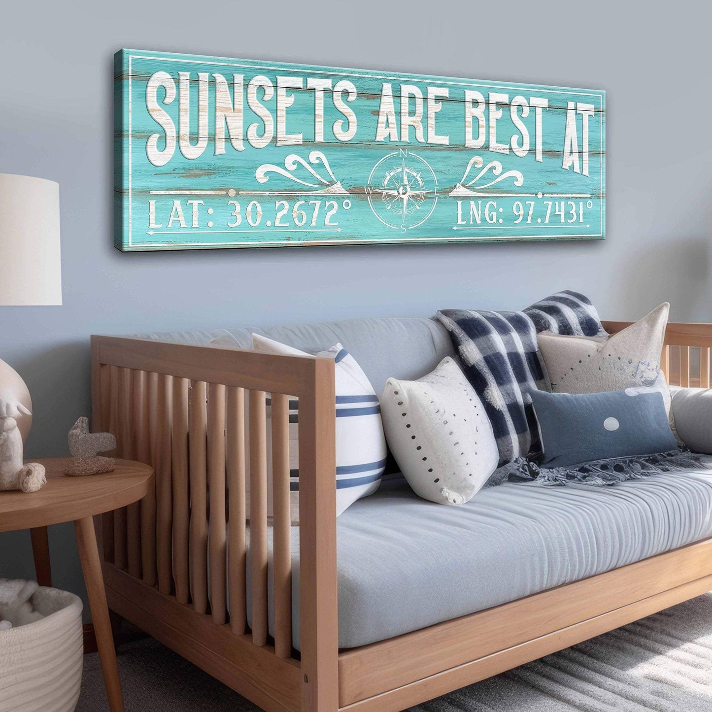 Sunsets Are Best At Coordinates Sign III - Tailored Canvases - Flyclothing LLC