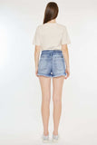 Kancan High Rise Frayed Hem Denim Shorts - Trendsi - Flyclothing LLC