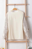 Sequin V-Neck Long Sleeve Blouse - Trendsi - Flyclothing LLC
