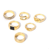 6 Piece 18K Gold-Plated Ring - Trendsi - Flyclothing LLC
