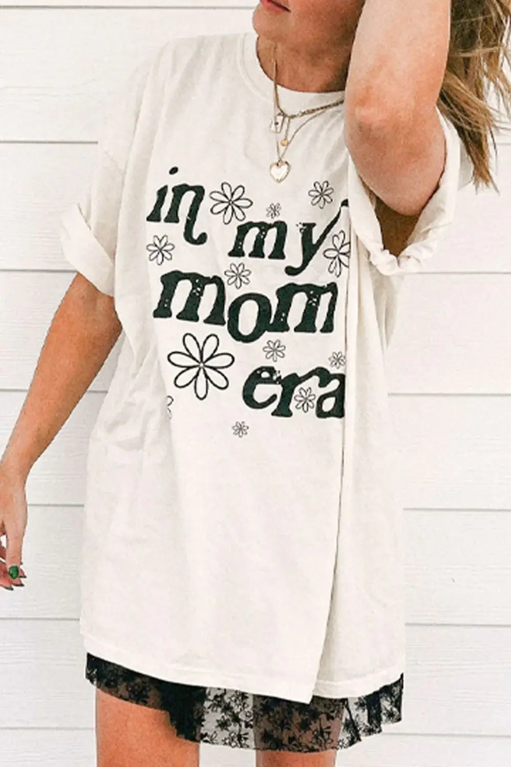IN MY MOM ERA Round Neck Short Sleeve T-Shirt - Trendsi - Flyclothing LLC